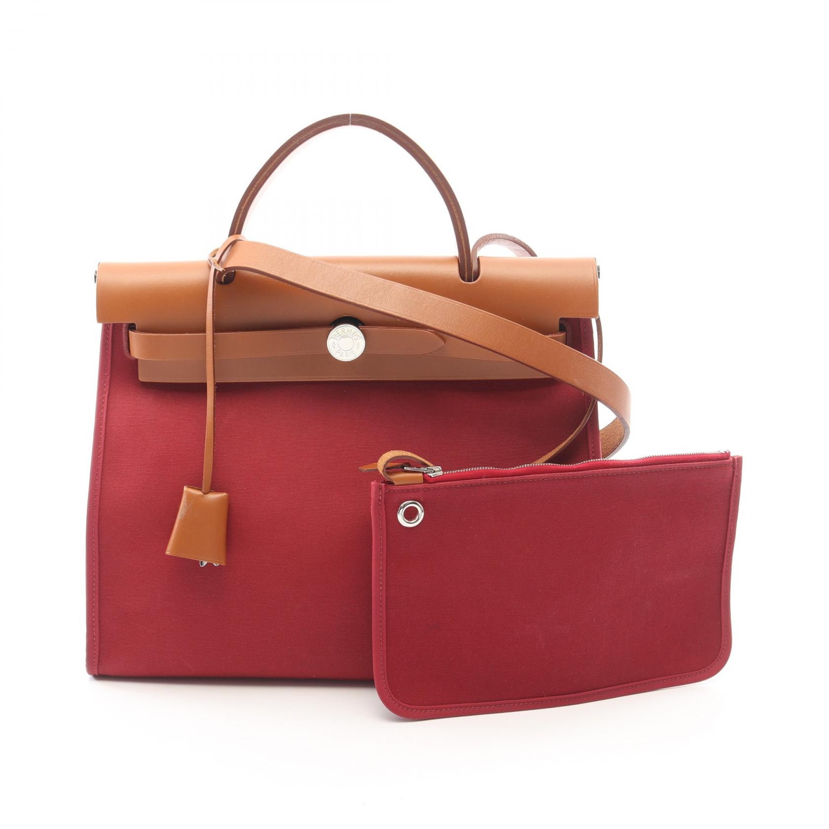 エルメス HERMES エールバッグジップPM ルビー ナチュラル 2WAY ハンドバッグ バッグ ヴァッシュハンター / トワルオフィシエ ヴァッシュハンター ボルドー T刻印(2015年製造) レディース ボルドー系 / ブラウン系 【中古】