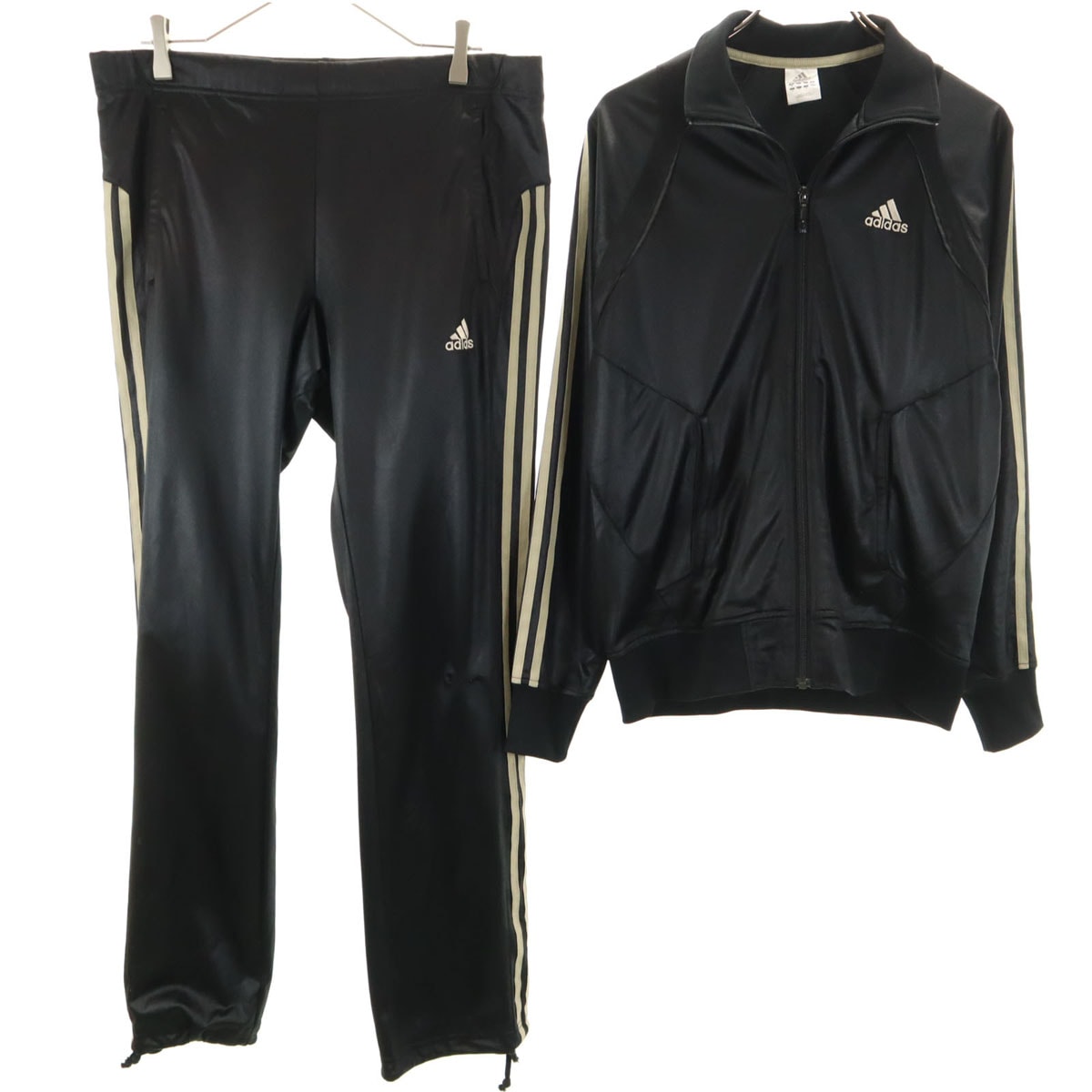 adidas アディダス トラックジャケット 上下セットアップ M ブラック ジャージ