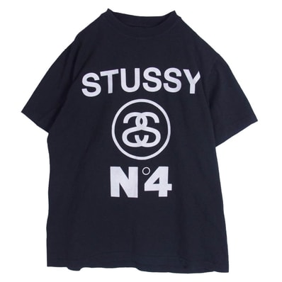 STUSSY ステューシー Tシャツ 【フェイクバスターズ鑑定済】N4 ロゴ 半袖 Tシャツカットソー ブラック系 M【中古】