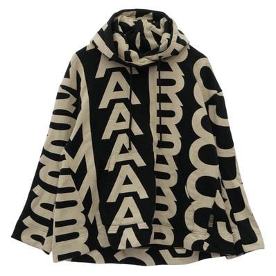 MARC JACOBS マークジェイコブス パーカー C632P26SP22 MONOGRAM OVERSIZED HOODIE モノグラム 総柄 オーバーサイズ プルオーバーパーカー ブラック系 ベージュ系 S【中古】