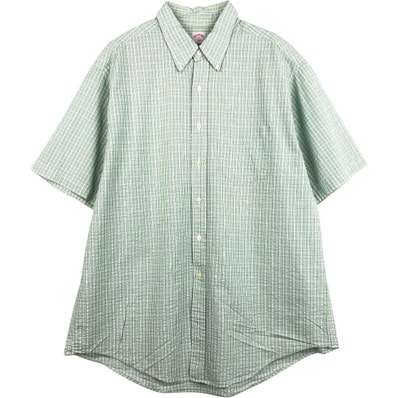 古着 ブルックスブラザーズ Brooks Brothers 346 シアサッカー 半袖 ボタンダウン ストライプシャツ メンズXL相当/eaa674128