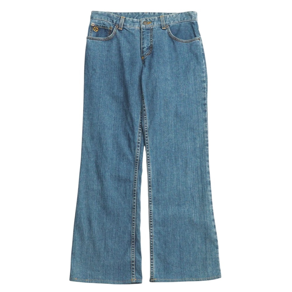 ■美品■LOUIS VUITTON ルイ・ヴィトン デニムパンツ サイズ38 フレア ブーツカット モノグラムフラワー刺繍 ストレッチ ブランド古着【中古】20251114/RA6527