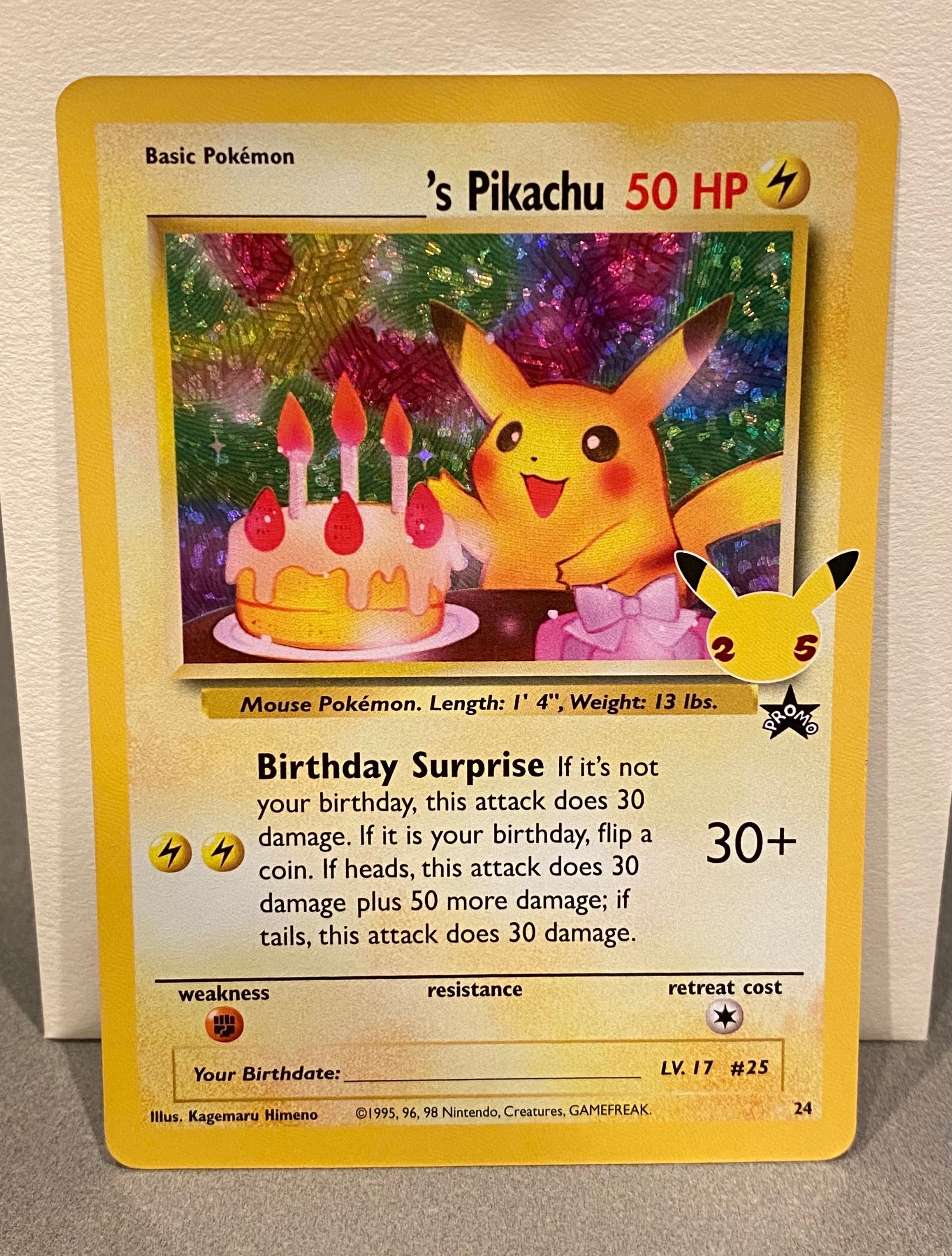 _のピカチュウ(お誕生日ピカチュウ)【英語版】(ソード&シールド「セレブレーションズ」)