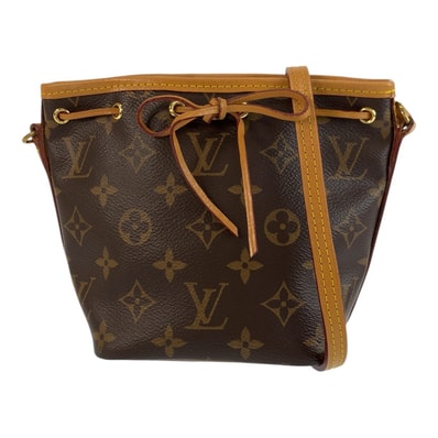 美品 LOUIS VUITTON ルイヴィトン モノグラム ナノ ノエ ブラウン ゴールド金具 PVC レザー/ ショルダーバッグ ポシェット 603171 【中古】
