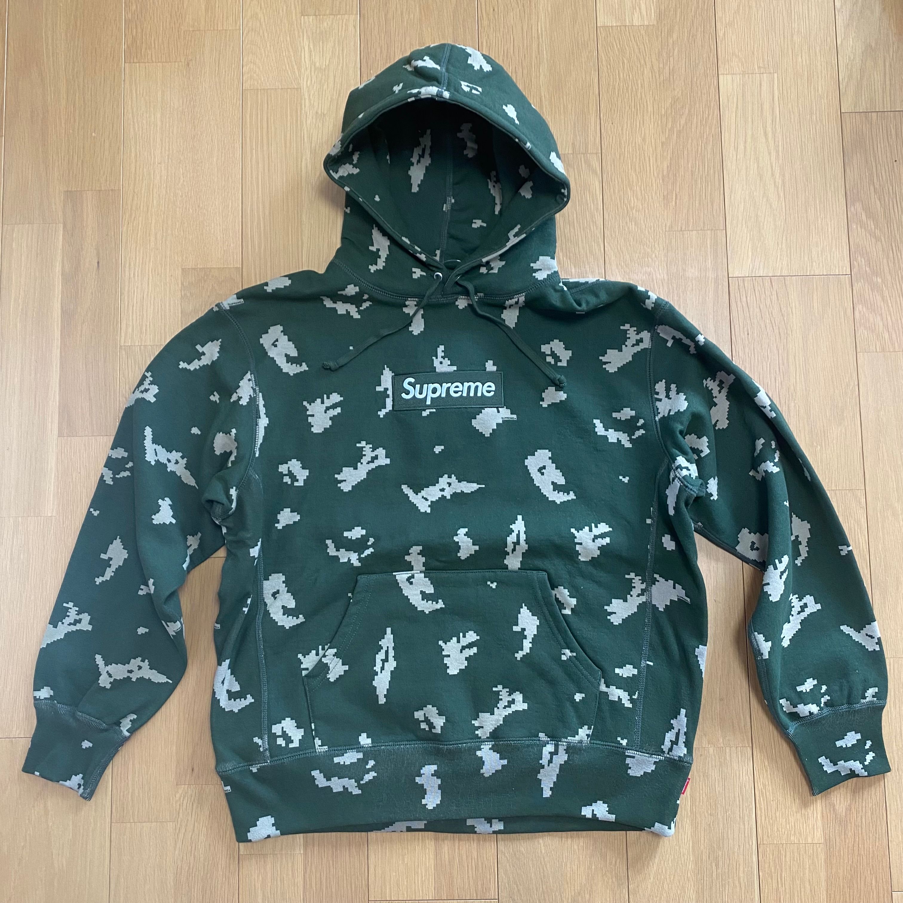 Supreme Box Logo Hooded Sweatshirt "Olive Russian Camo" (21FW)