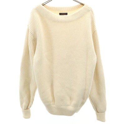美品 BEAMS PLUS ビームスプラス 長袖 セーター S アイボリー ニット エルボーパッチ