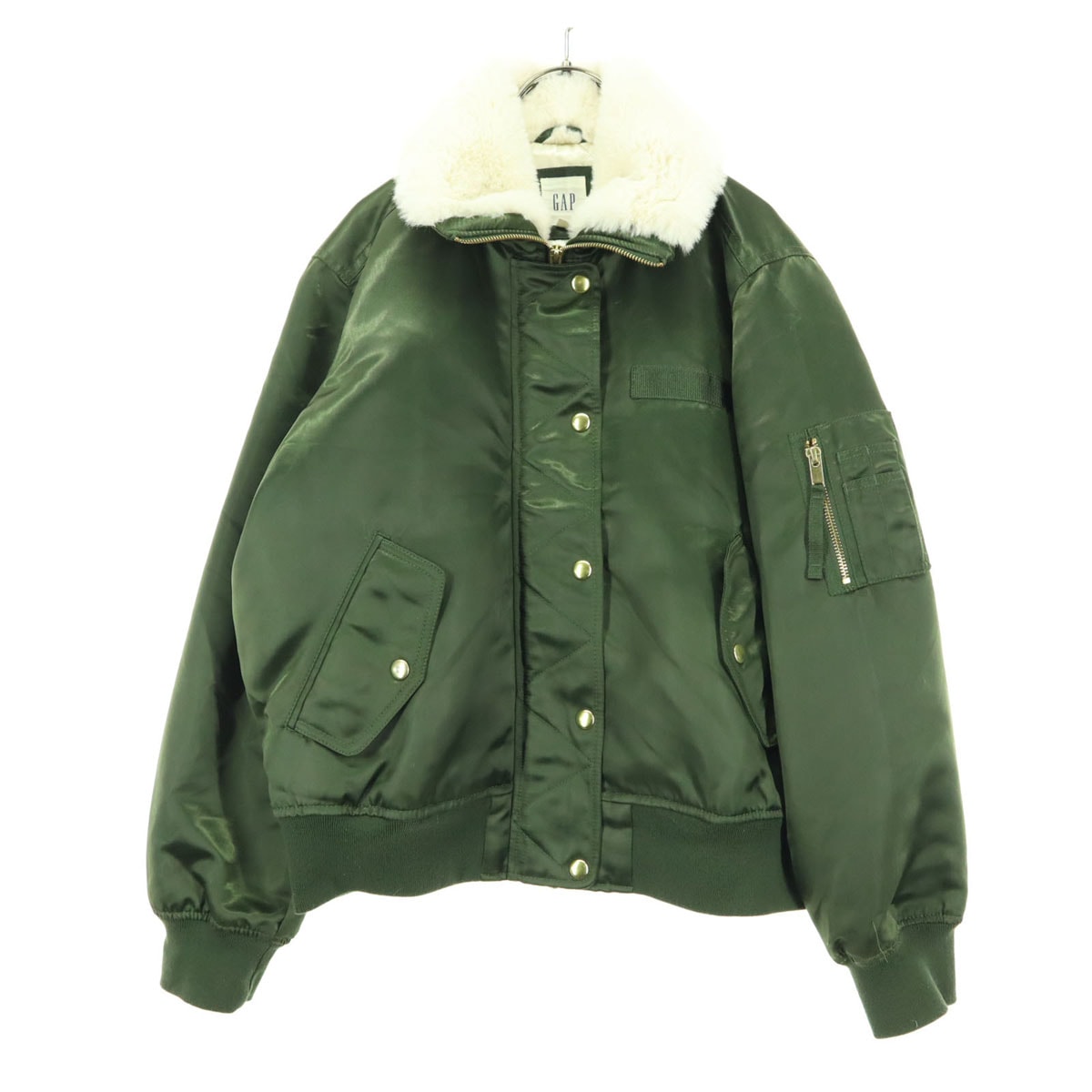 GAP ギャップ 長袖 フライトジャケット M グリーン MA-1