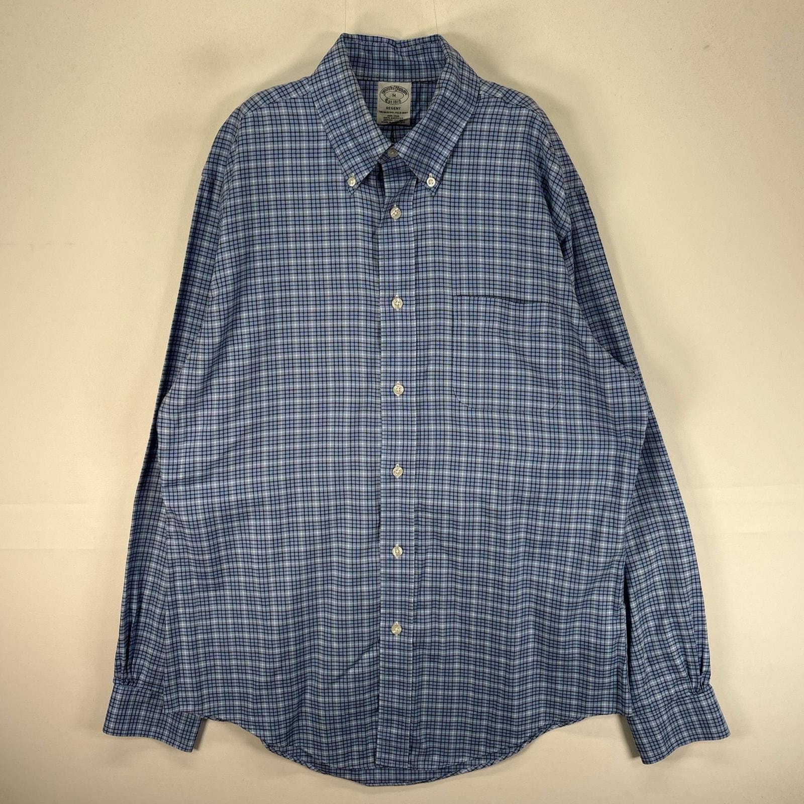 古着 ブルックスブラザーズ Brooks Brothers 長袖シャツ ボタンダウン M  ブルー系 チェック メンズ