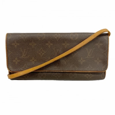 【6dc3509】ルイヴィトン ショルダーバッグ モノグラム ポシェットツインGM M51852 ブラウン【中古】レディース
