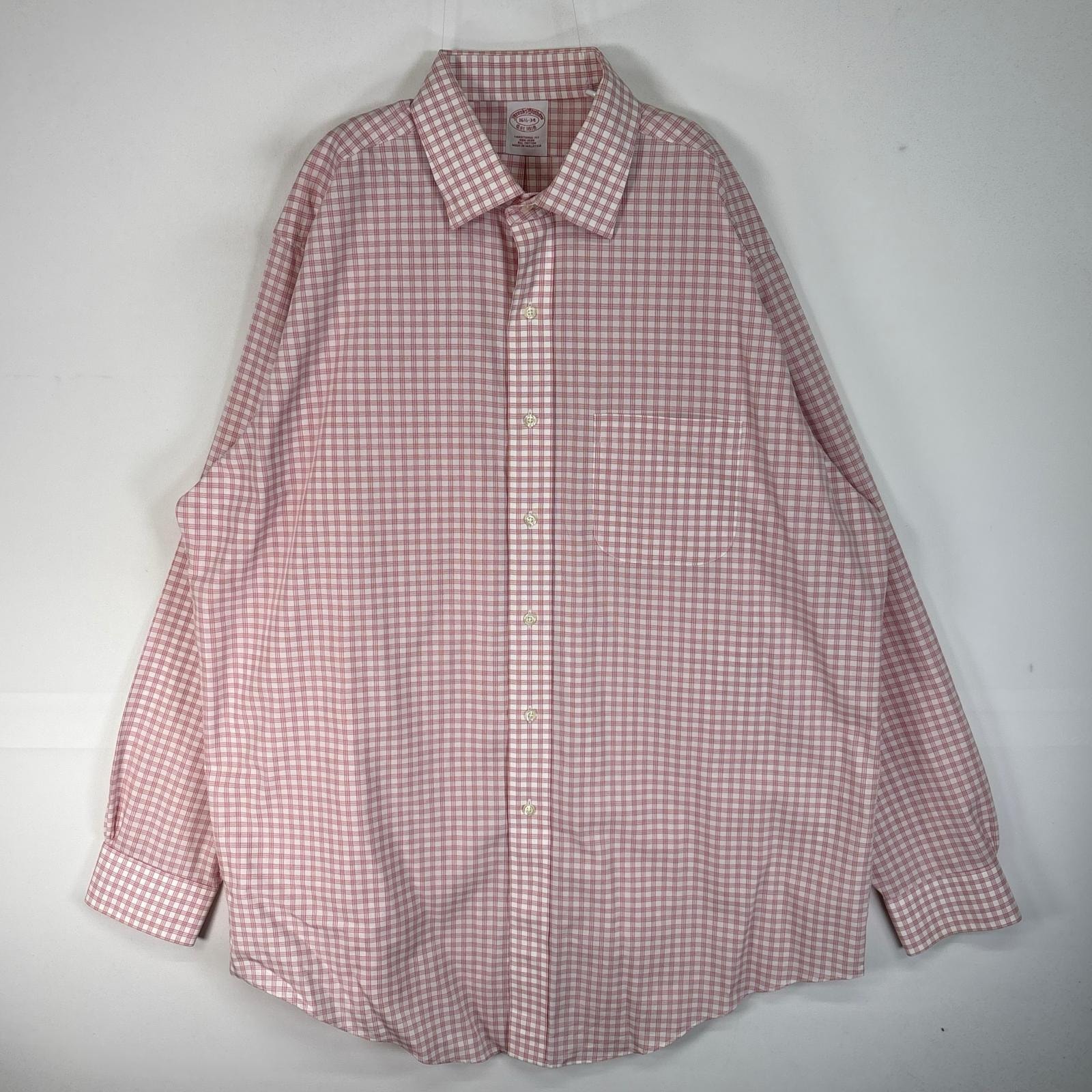 古着 ブルックスブラザーズ Brooks Brothers 長袖シャツ カラーステイ TRADITIONAL FIT 胸ポケ L レッド系 チェック メンズ