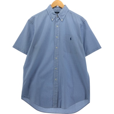 古着 ラルフローレン Ralph Lauren CLASSIC FIT ギンガムチェック 半袖 ボタンダウン チェックシャツ メンズM相当/eaa554927