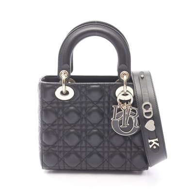 ディオール Dior LADY DIOR MY ABCDIOR 2WAY ハンドバッグ バッグ レザー レディース ブラック系 M0538ONGE_M900 【中古】