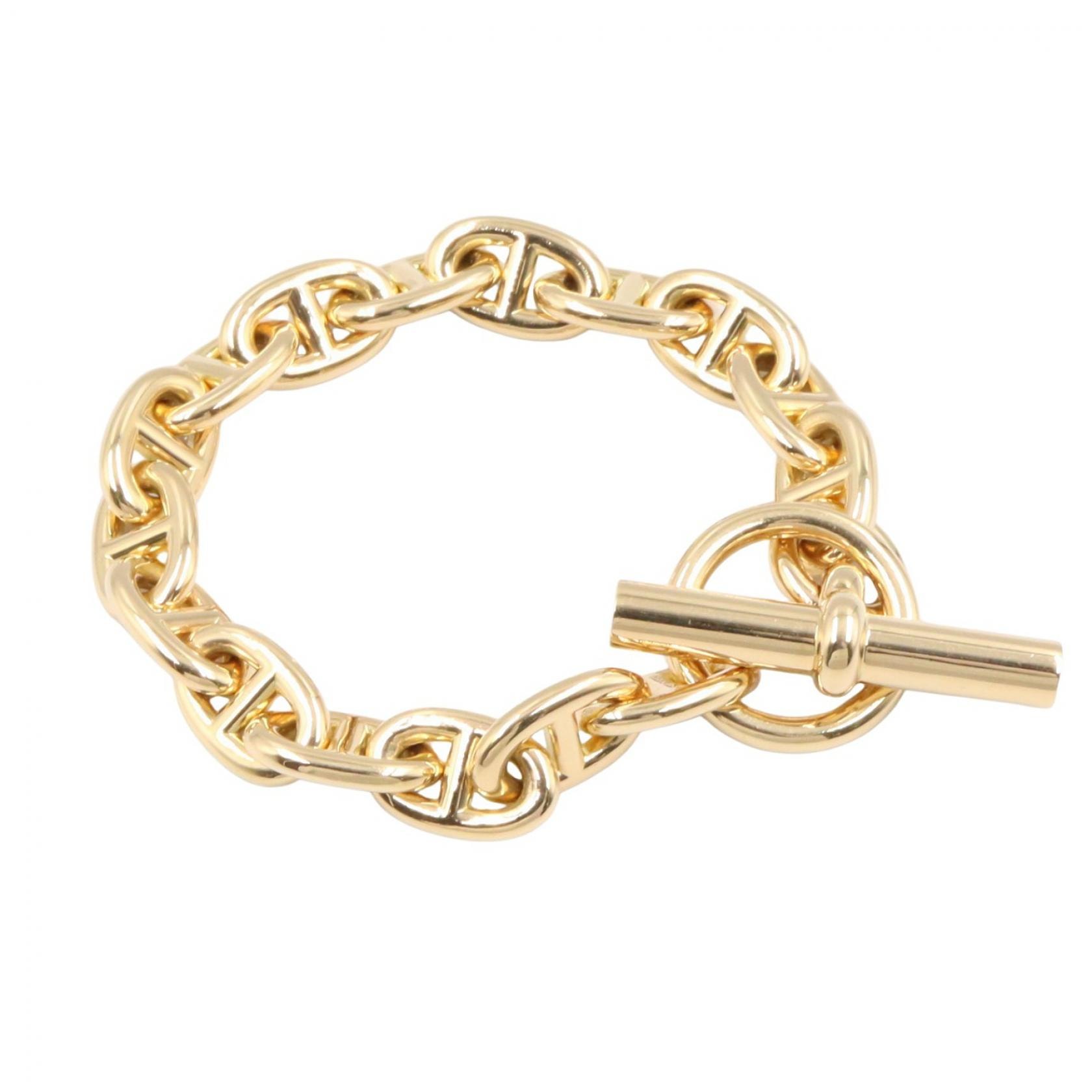 エルメス HERMES シェーヌダンクル TPM ブレスレット 16コマ ブレスレット アクセサリー K18(イエローゴールド) レディース ゴールド系 【中古】