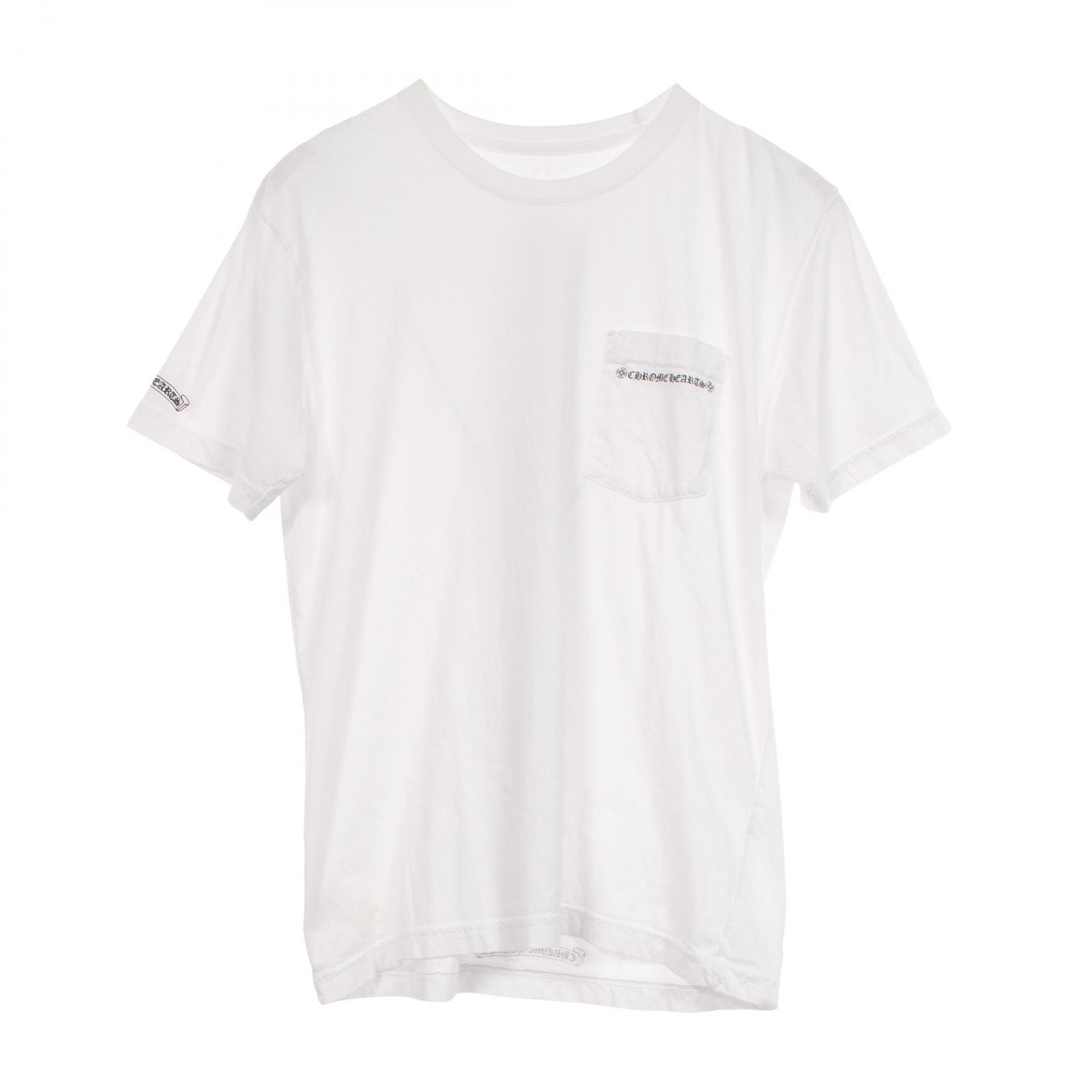 クロムハーツ CHROME HEARTS セメタリークロス バックプリント 半袖Tシャツ 衣料品 トップス コットン メンズ ホワイト系 【中古】