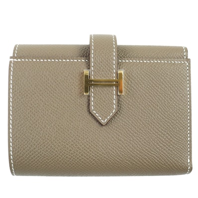 未使用品 エルメス 三つ折り財布 ベアン コンビネ Hロゴ コンパクトウォレット