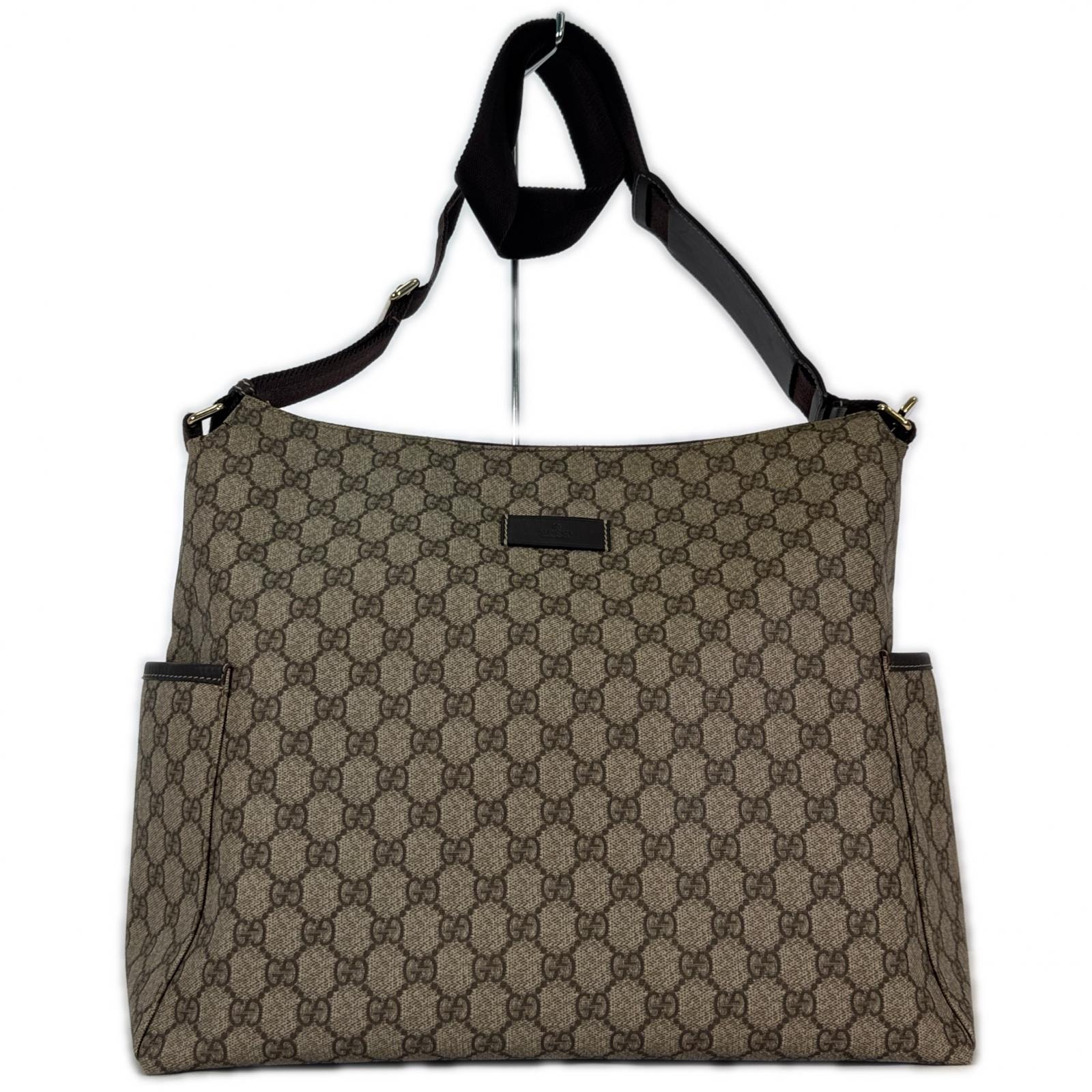 GUCCI グッチ 201767 ! バッグ ファッション小物 マザーズバッグ ブラウン ベージュ GGスプリーム GGプラス ダイパーバッグ セキュリティータグ有 ユニセックス