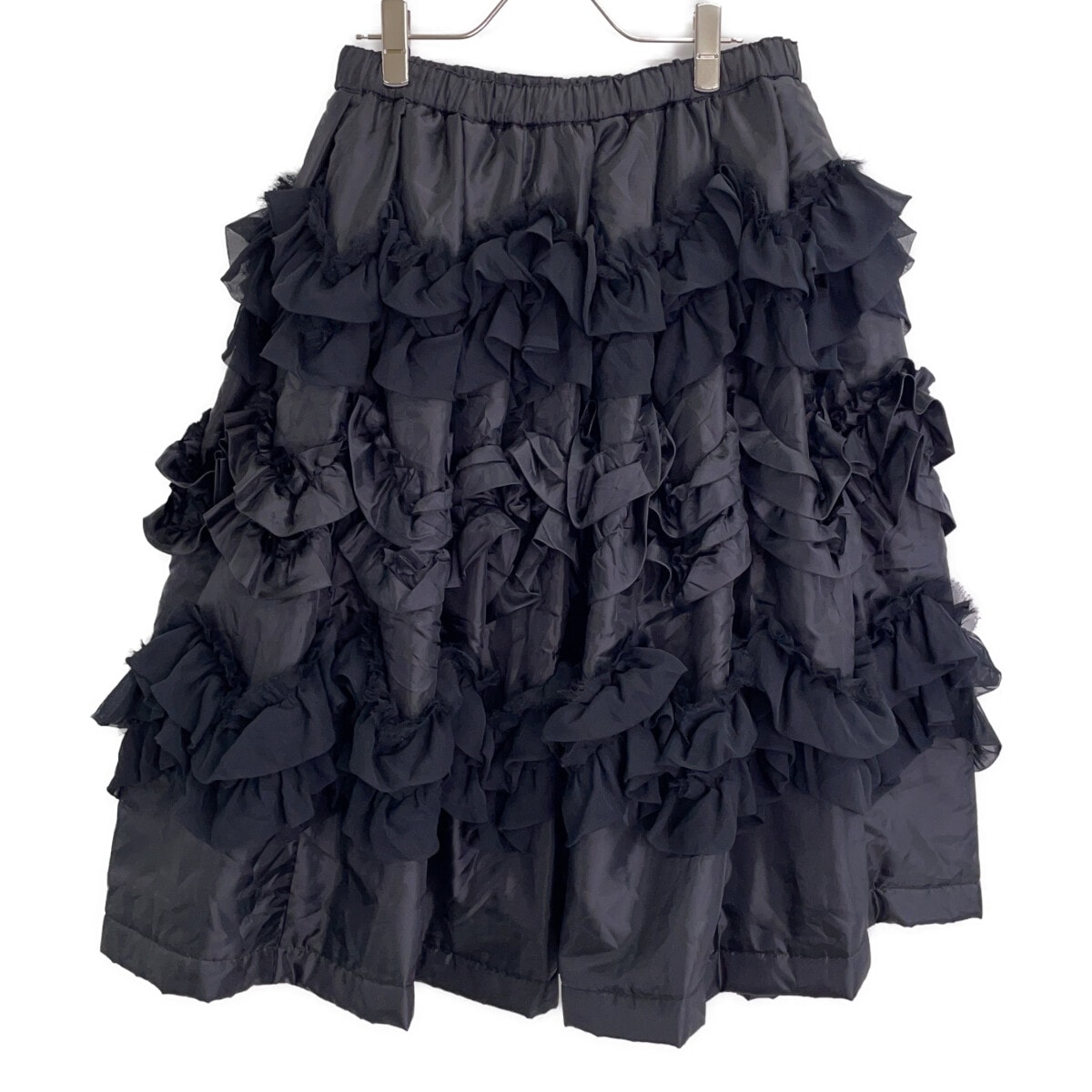 コムデギャルソンガール AD2018 NB-S001 ブラック ギャザーレース フリルワイドスカート S
