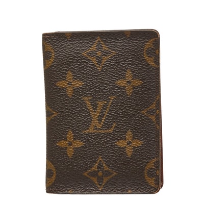 ルイ ヴィトン モノグラム ポルト カルト パス ヴェルティカル パスケース M66541 ブラウン PVC レザー レディース LOUIS VUITTON 【中古】