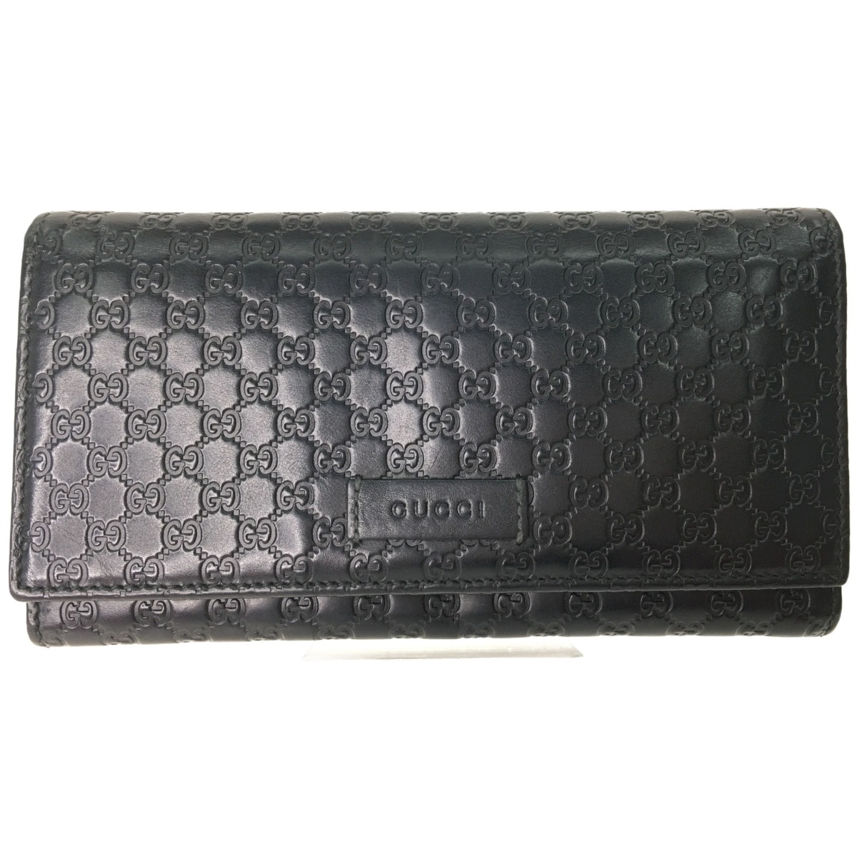 GUCCI グッチ メンズ長財布 マイクログッチシマGG  449396 ブラック
