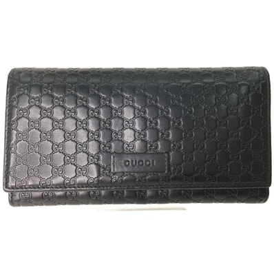 GUCCI グッチ メンズ長財布 マイクログッチシマGG 449396 ブラック