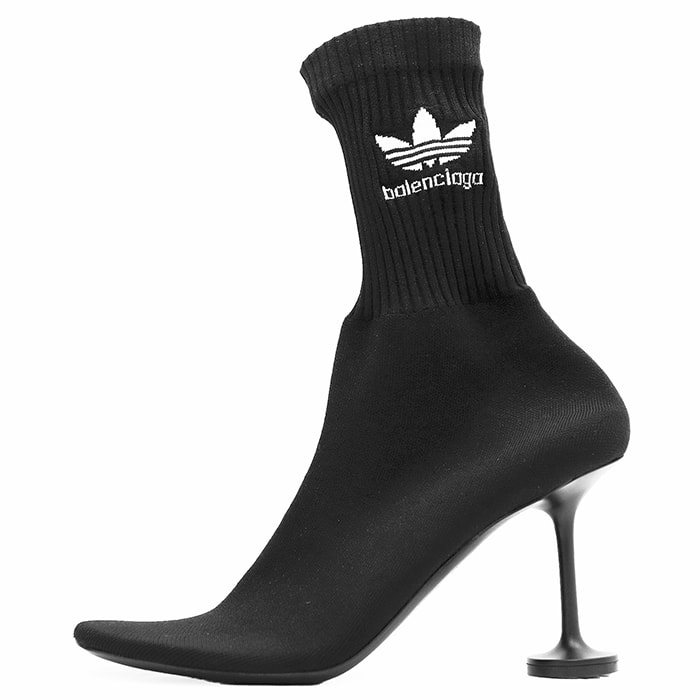 SALE【新品同様】BALENCIAGA バレンシアガ × adidas コラボレーション ソックスブーティ サイズ 36 レディース SOCK BOOTIE リブニット ハイヒール シューズ 靴 箱・袋付属 ブラック ホワイト 黒 白 イタリア製