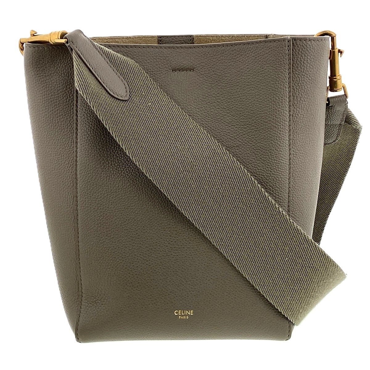 【再値下げ】CELINE セリーヌ サングル スモール バスケット ショルダーバッグ 189303 レザー スウェード ベージュ ベージュ  レディース【中古】