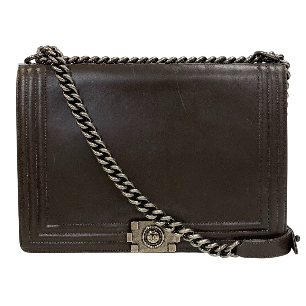 シャネル CHANEL ショルダーバッグ ボーイシャネル チェーンショルダー ココマーク グレー