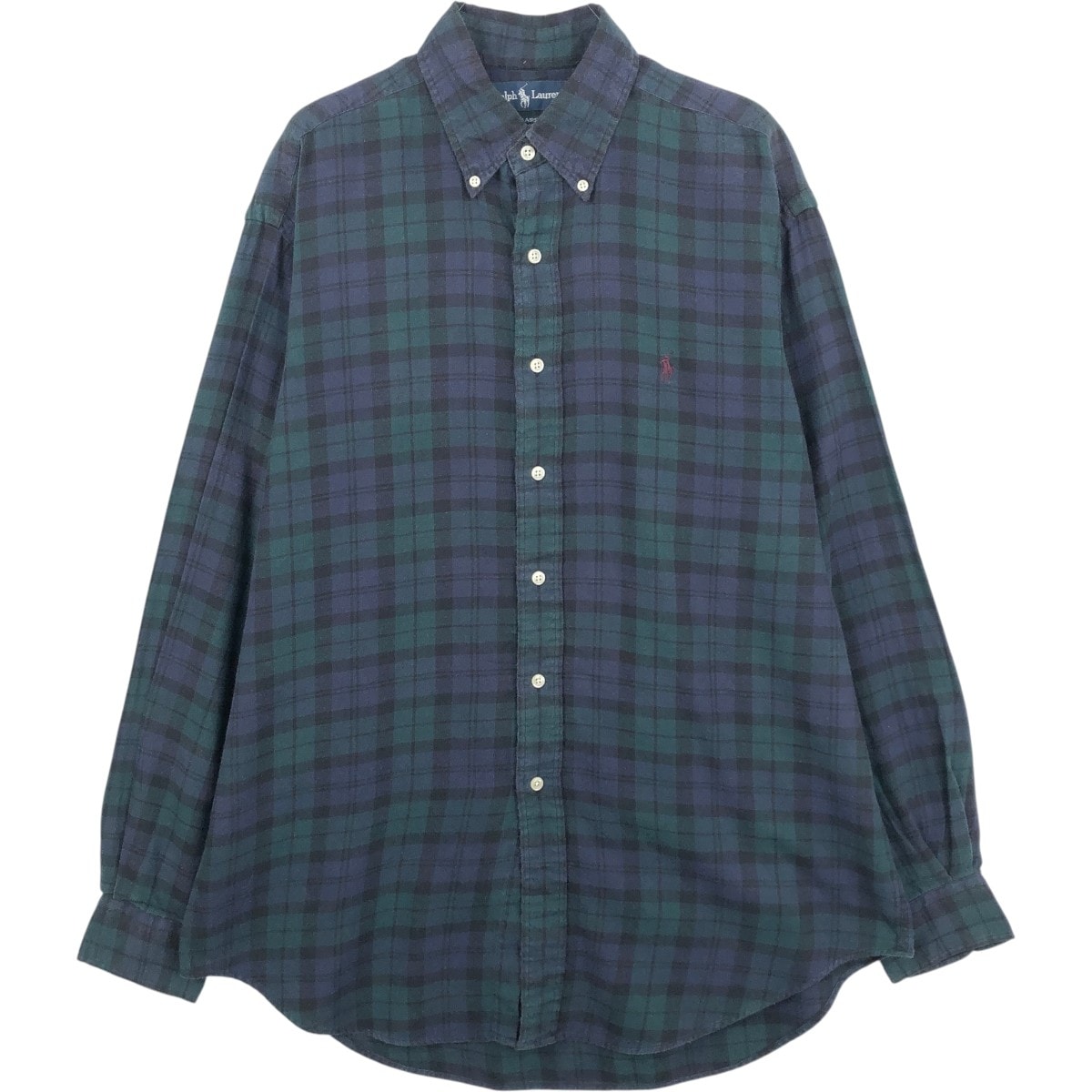古着 ラルフローレン Ralph Lauren BLAIRE ブラックウォッチチェック 長袖 ボタンダウンチェックシャツ メンズM相当/eaa661378