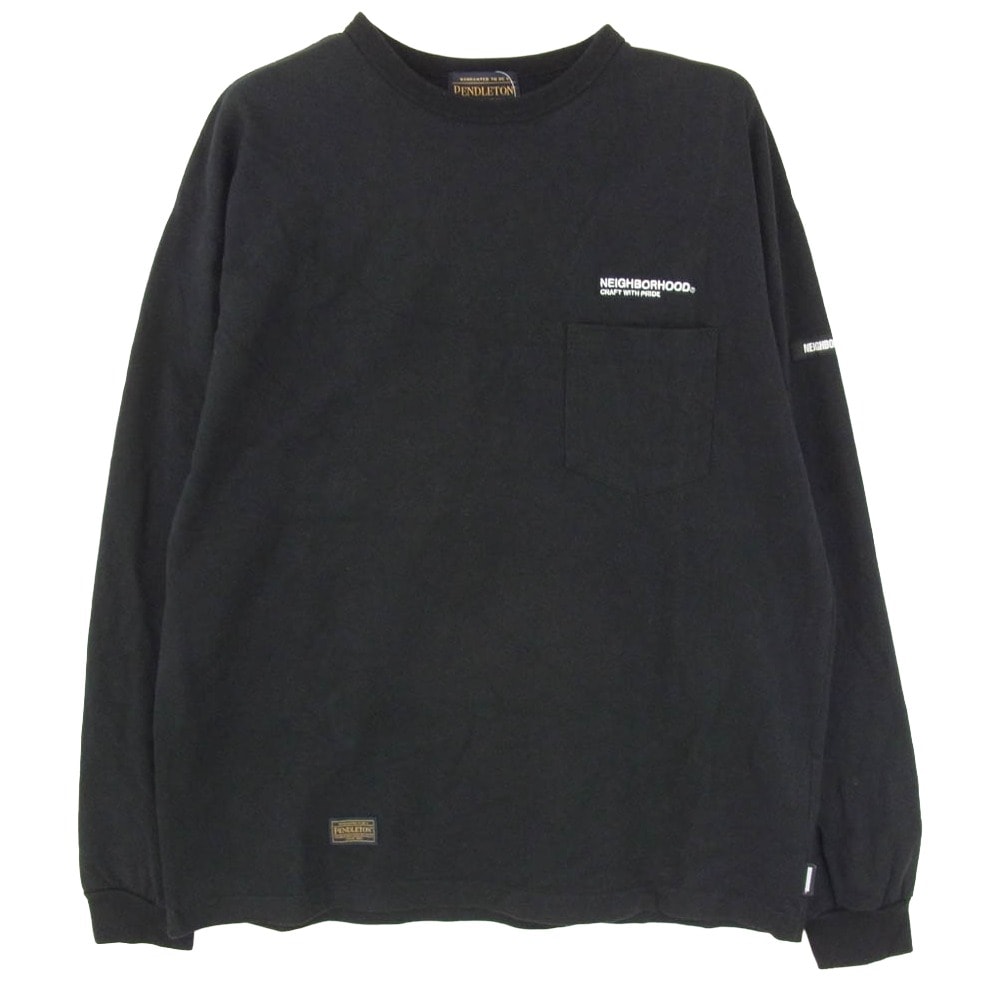 NEIGHBORHOOD ネイバーフッド PENDLETON ペンドルトン 2221508N-CSM01S LS Crewneck Pocket T-Shirt クルーネック ロングスリーブ カットソー 長袖 Tシャツ ブラック系 M【中古】
