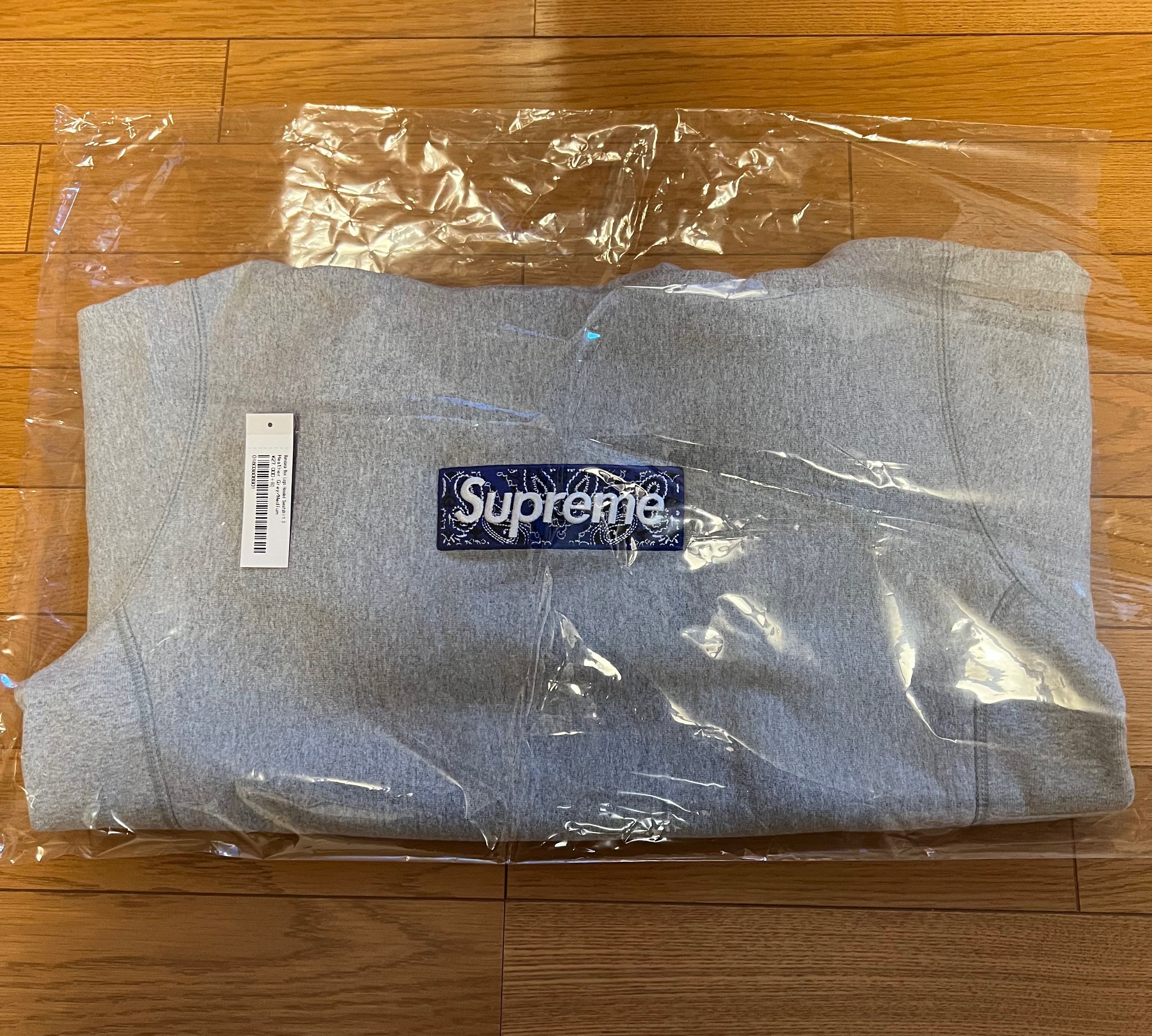 Supreme Bandana Box Logo Hooded Sweatshirt "Grey"