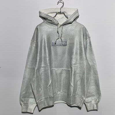 Supreme x MM6 Maison Margiela Foil Box Logo Hooded Sweatshirt "White"