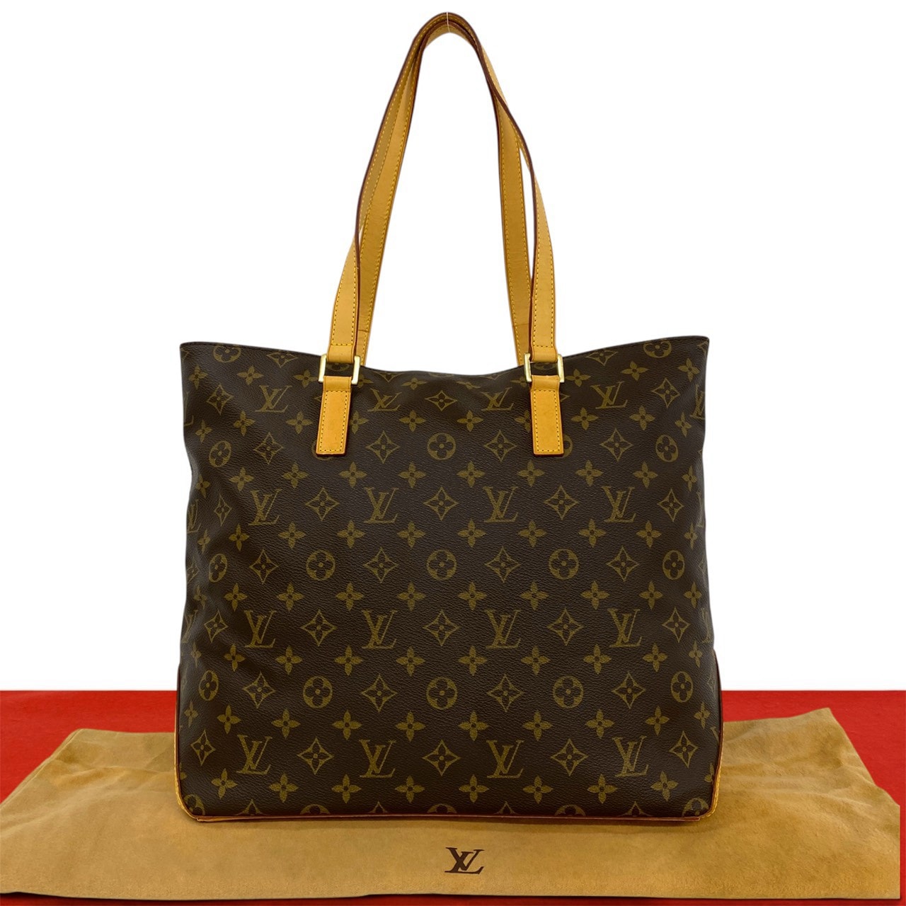 LOUIS VUITTON ルイヴィトン カバメゾ モノグラム レザー PVC トートバッグ ブラウン
 25974