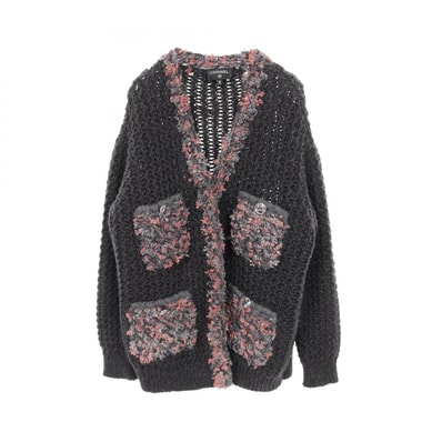 シャネル CHANEL ココマークボタン カーディガン 衣料品 トップス カシミヤ レディース グレー系 / ピンク系 【中古】