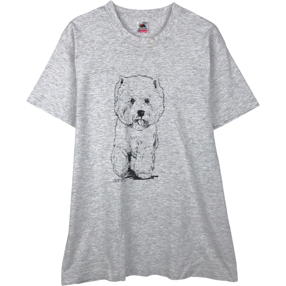 古着 90年代 フルーツオブザルーム FRUIT OF THE LOOM 犬柄 アニマルTシャツ USA製 メンズL相当 ヴィンテージ/eaa641719