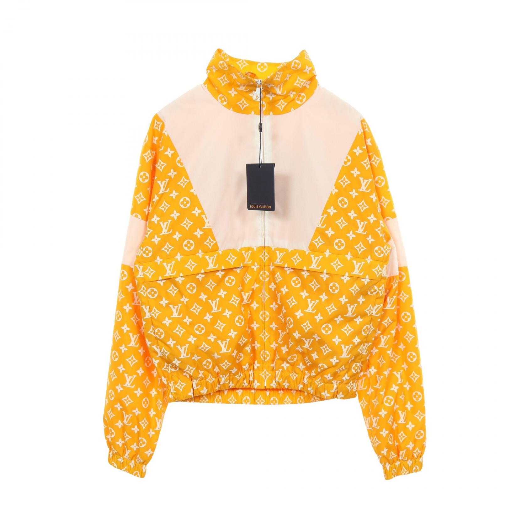 ルイ・ヴィトン LOUIS VUITTON モノグラムプリント テクニカルトラックトップジャケット 衣料品 アウター ナイロン メンズ イエロー系 / ホワイト系 RM242M MJW HRB83W 【中古】