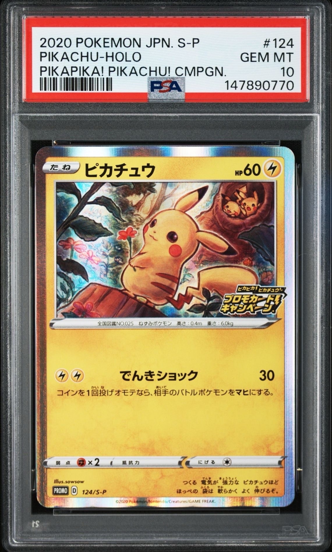 ピカチュウ: プロモ P [S-P 124](ピカピカ!ピカチュウ!プロモカードキャンペーン)