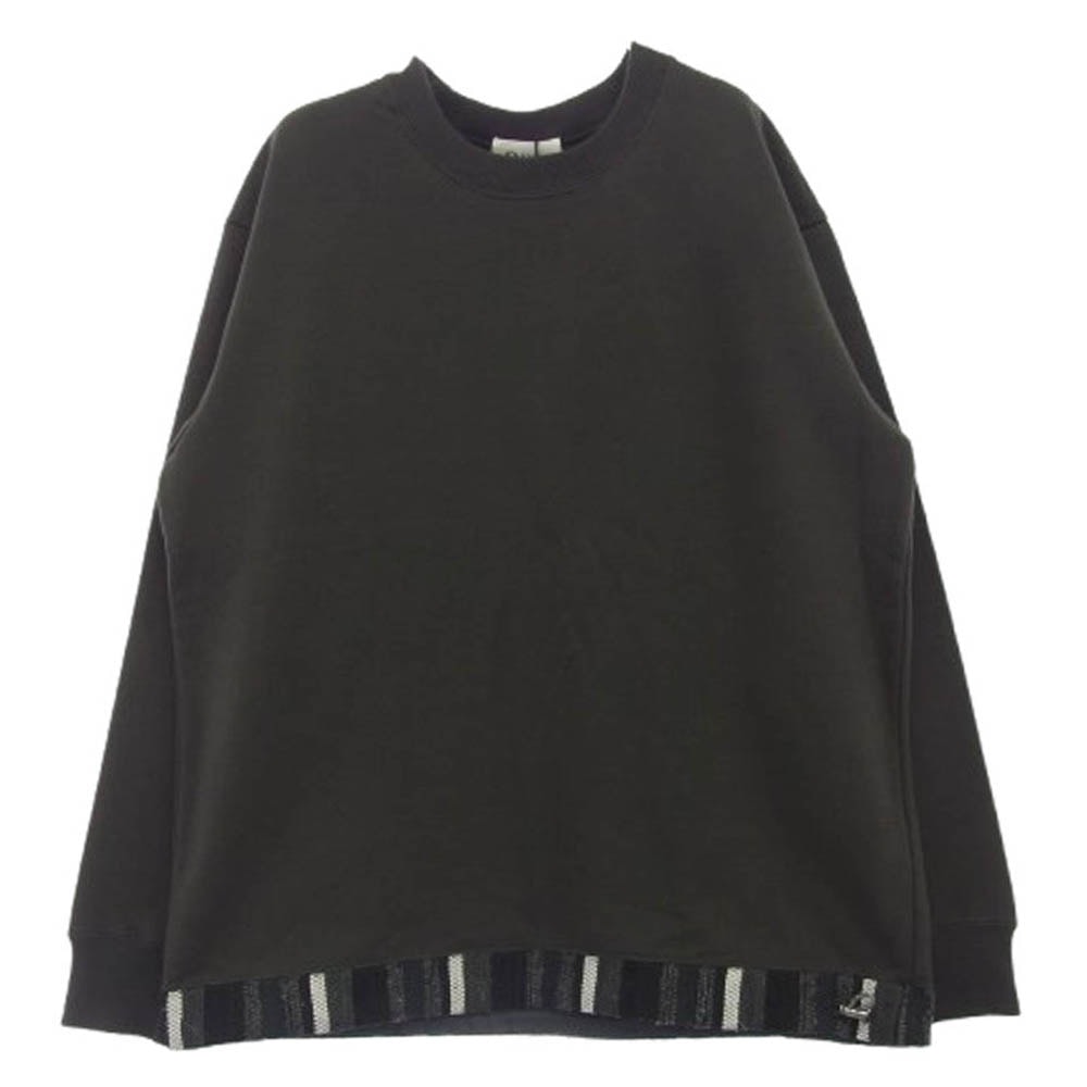 KUON クオン スウェット 190CS0324F1 Trimmed Hem Sweatshirt 裂織 裏毛 クルーネック ヘム スウェット  トレーナー チャコール系 L【極上美品】【中古】