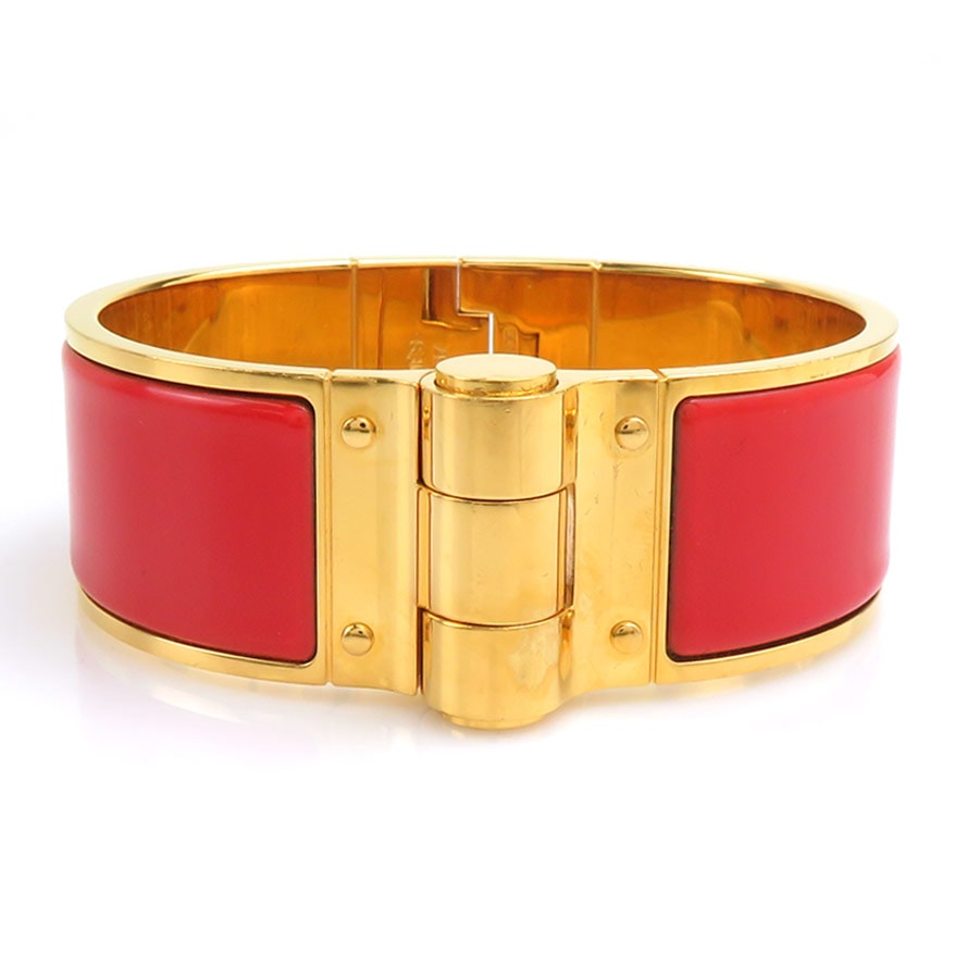 エルメス HERMES バングル ブレスレット シャルニエール メタル/エナメル ゴールド/レッド レディース【中古】 e61876a