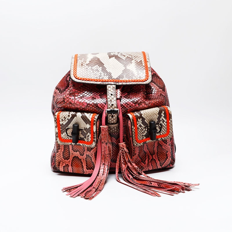 グッチ GUCCI バンブー パイソン リュック・デイパック【中古】