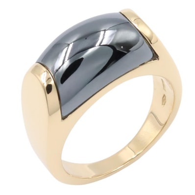 ブルガリ BVLGARI トロンケット ヘマタイト リング リング・指輪 ジュエリー K18(イエローゴールド) ヘマタイト レディース ゴールド系 / ネイビー系 【中古】