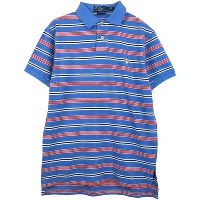 古着 ラルフローレン Ralph Lauren POLO by Ralph Lauren CUSTOM FIT マルチボーダー 半袖 ボーダー ポロシャツ メンズM相当/eaa618268