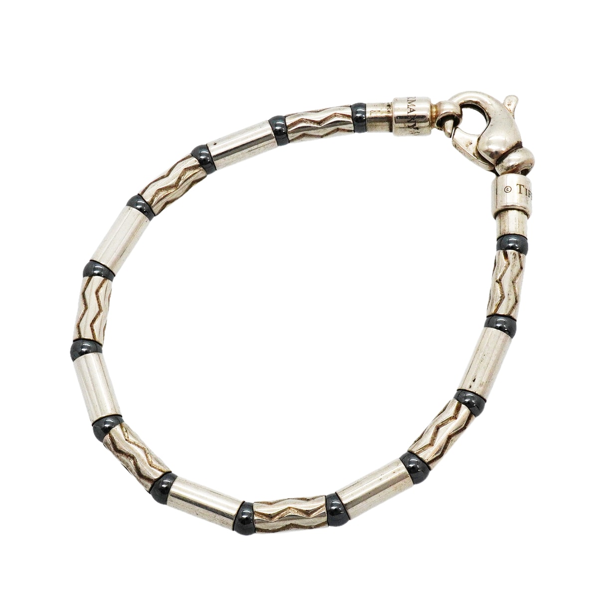 【6jkb0180】ティファニー ブレスレット アズテック/ジグザグ シルバー925 ヘマタイト【中古】メンズ レディース ユニセックス