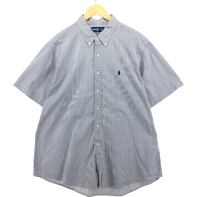 古着 ラルフローレン Ralph Lauren CUSTOM FIT シアサッカー 半袖 ボタンダウン ストライプシャツ メンズXXL相当/eaa567016 【中古】 【250713】/eaa567016