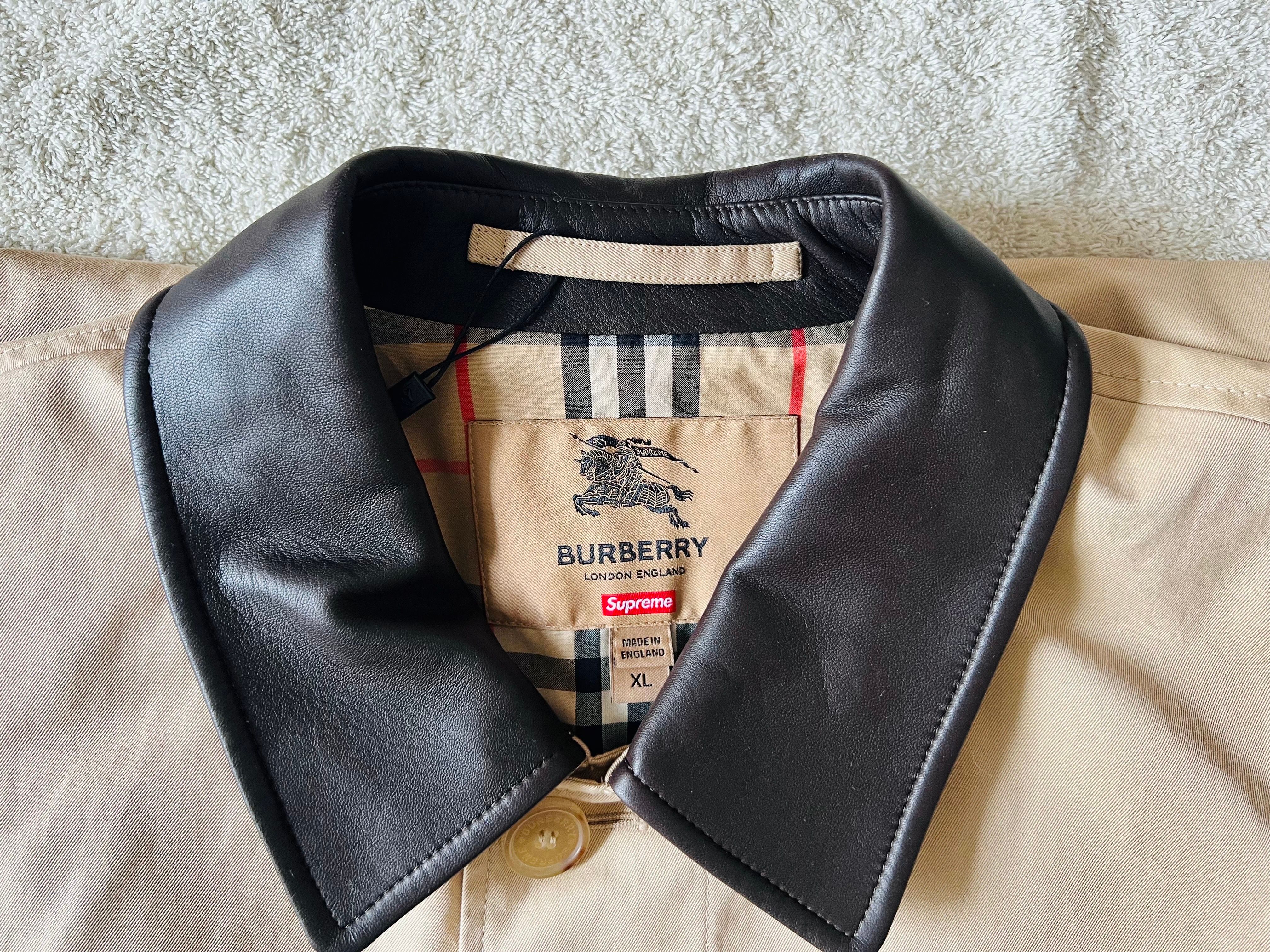 Supreme / Burberry Leather Collar Trench "Beige"
