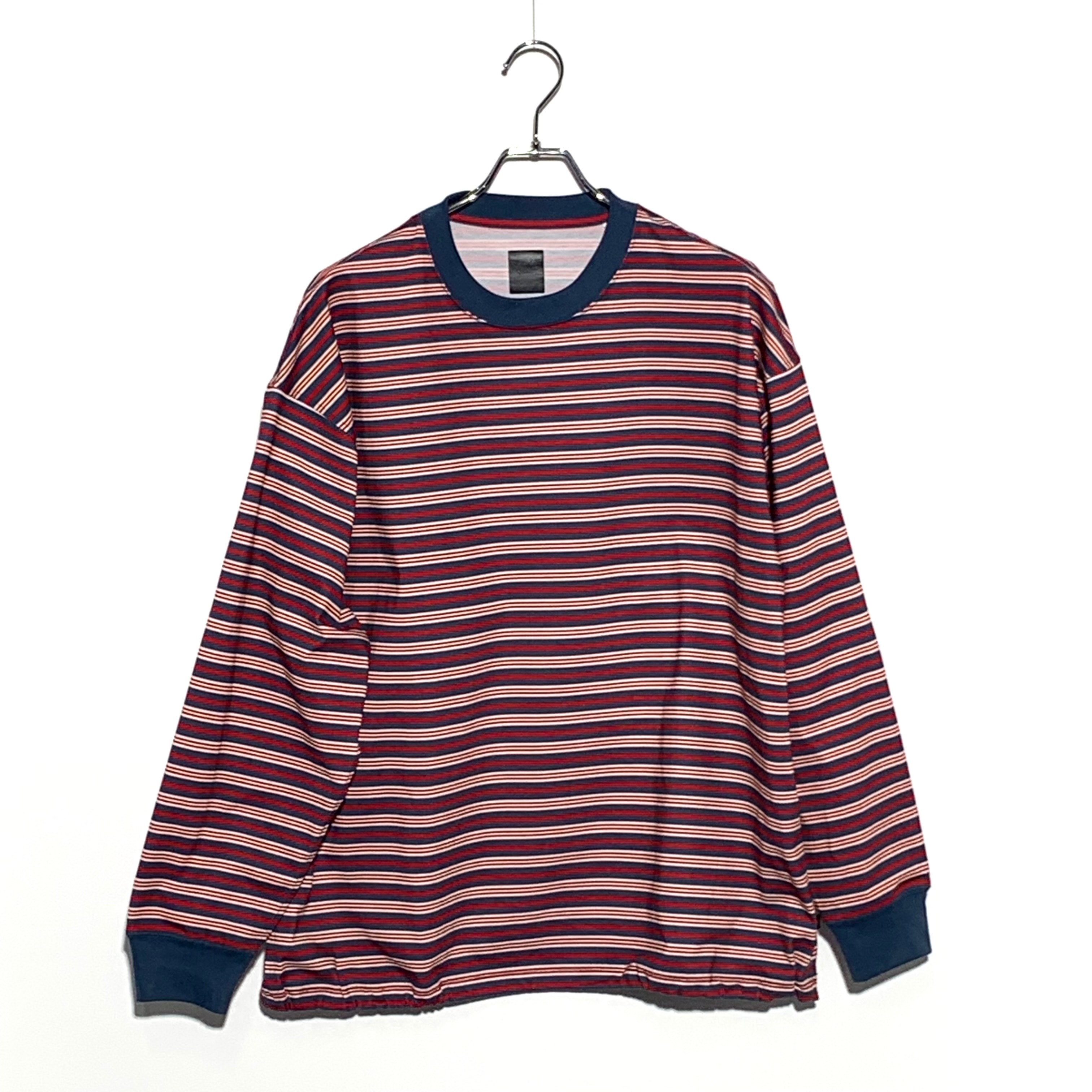 DAIWA PIER39 Tech Drawstring Multi Border L/S Tee "Light Navy x Bordeaux"