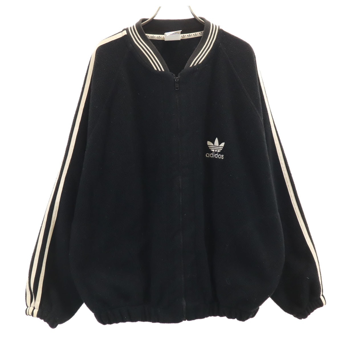 adidas アディダス 90s カナダ製 オールド トレフォイルロゴ フリースジャケット M ブラック