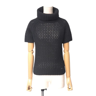 FOXEY BOUTIQUE フォクシー ブティック ニット サイズ38 セーター 半袖 タートルネック ローゲージ ロゴ ブランド古着【中古】20250611/RA5132