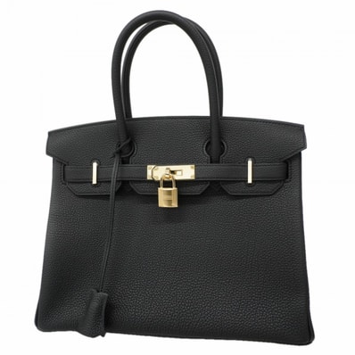 ★SALE【6ea0156-e-g】エルメス ハンドバッグ バーキン30 トゴ ブラック シャンパンゴールド金具 K刻印【中古】レディース