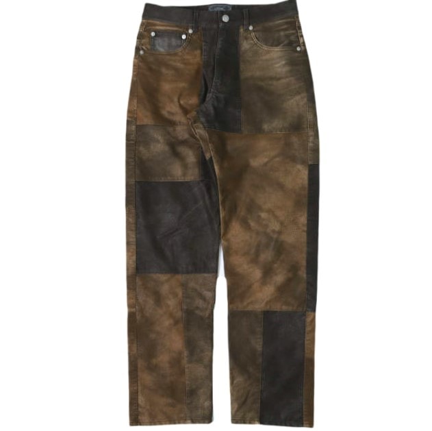 KITH NYC キスニューヨークシティ 25AW Patchwork Webster Chill Pant パッチワーク ウェブスター チル パンツ 25030060002740 30 Clever ジップフライ 合成皮革 フェイクレザー ボトムス