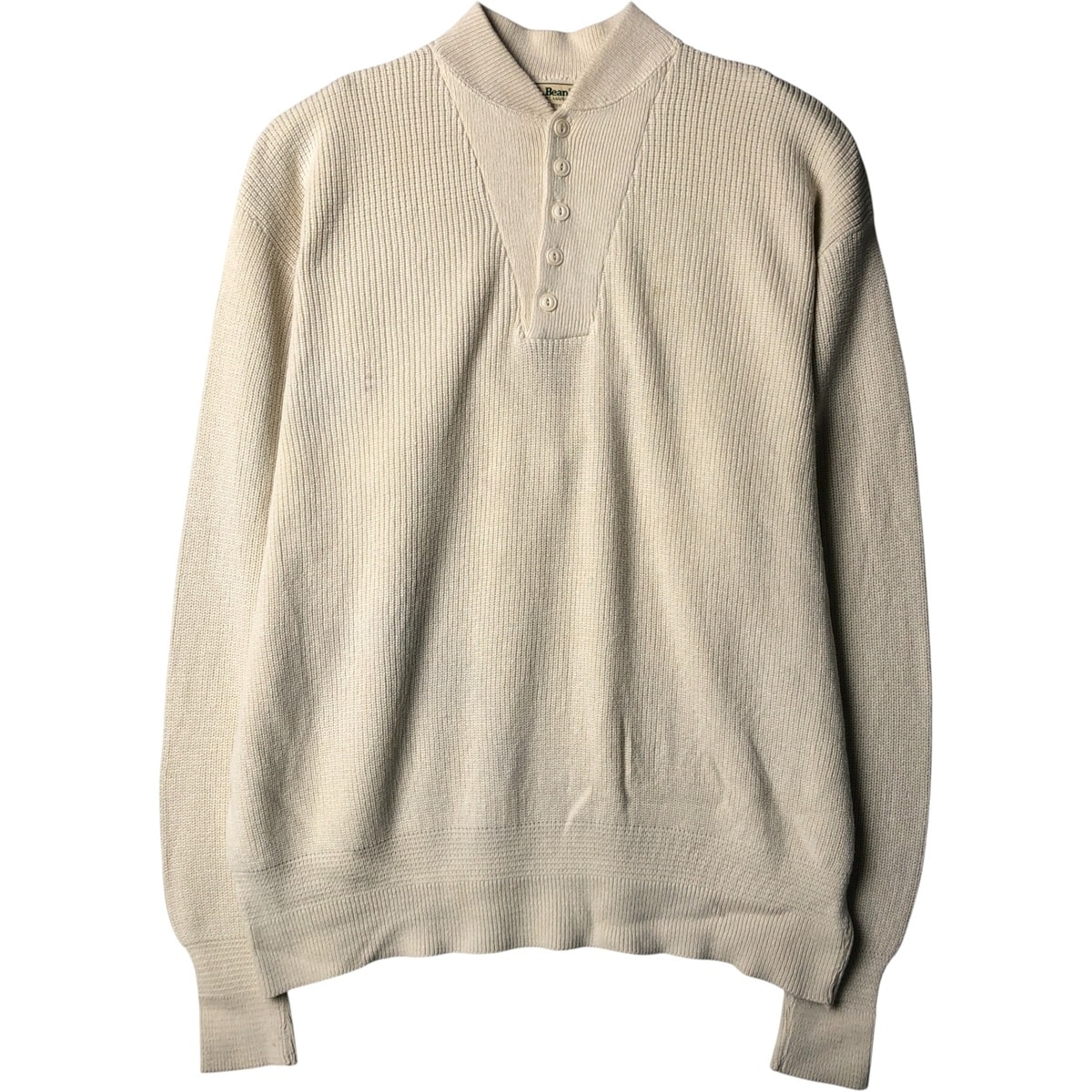 古着 80年代 エルエルビーン L.L.Bean ヘンリーネック コットンニットセーター USA製 メンズXL相当 ヴィンテージ/eaa588874